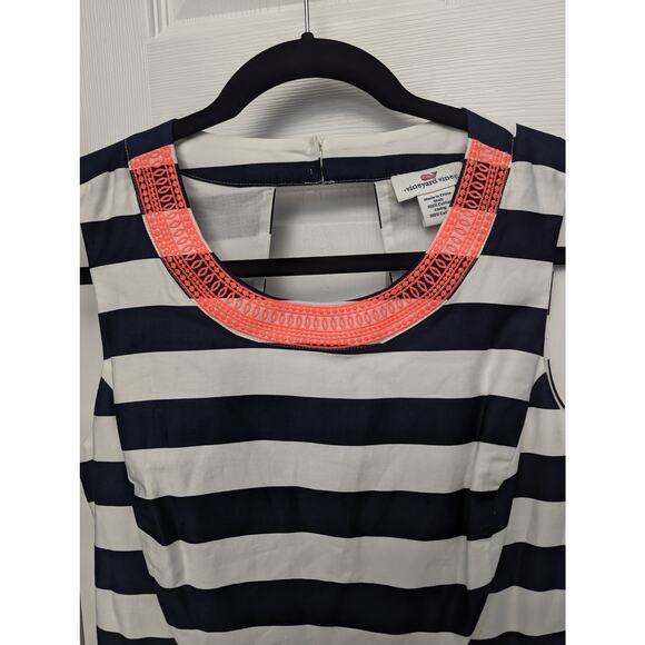 Vineyard Vines Dress Striped Embroidered Collar Nautical Party Brunch Day Date - Picture 2 of 10